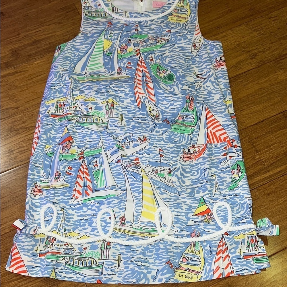 Lilly Pulitzer girls classic shift dress size 10 NWOT print Get Nauti rare! HTF